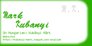 mark kubanyi business card