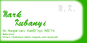 mark kubanyi business card